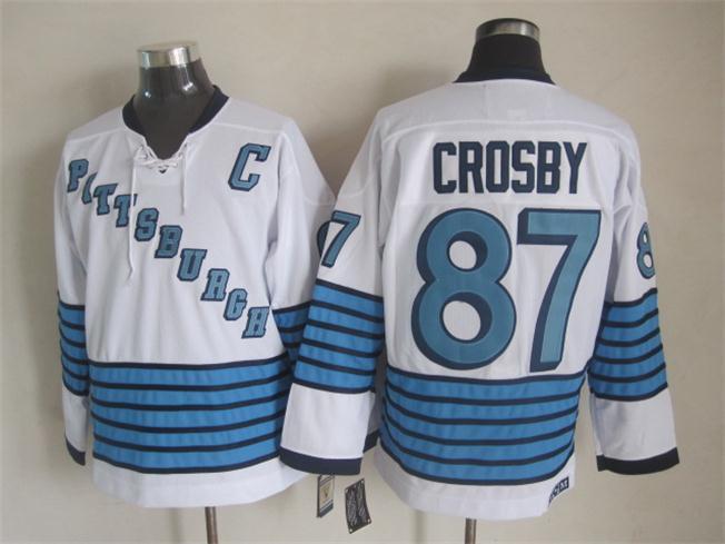 Penguins 87 Crosby White CCM Jersey