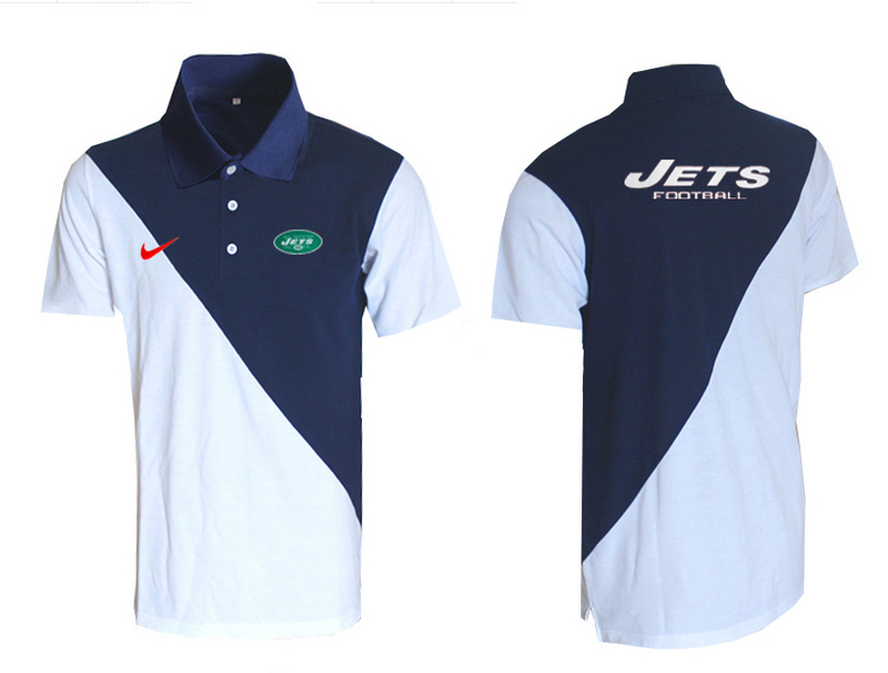 Nike Jets Blue And White Polo Shirt