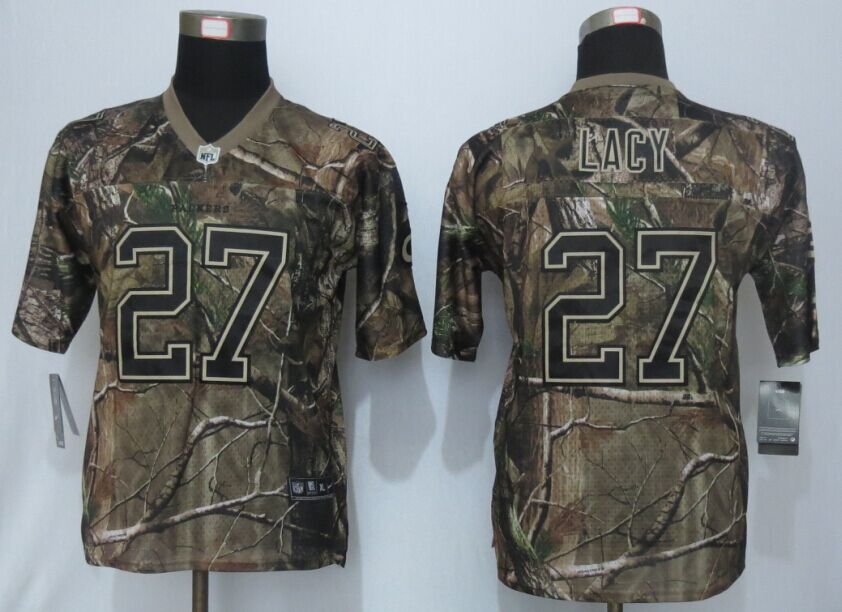 Nike Packers 27 Eddie Lacy Camo Youth Jersey