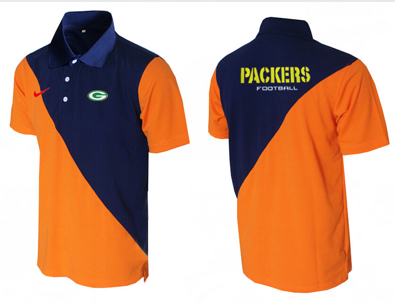 Nike Packers Blue And Orange Polo Shirt