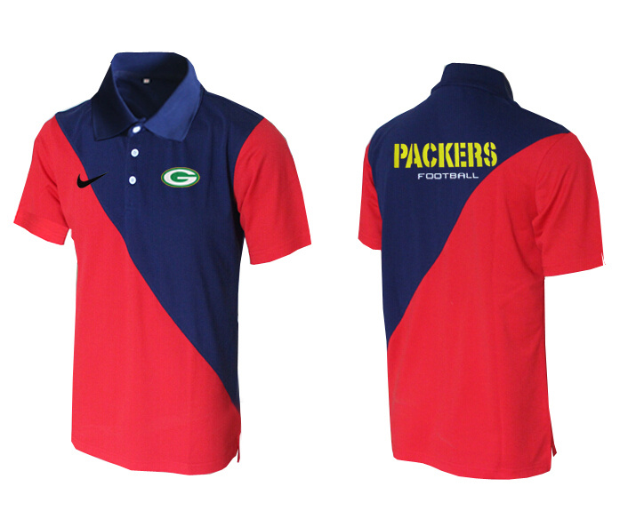 Nike Packers Blue And Red Polo Shirt