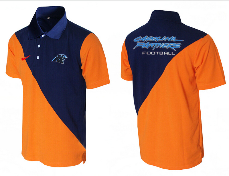 Nike Panthers Blue And Orange Split Polo Shirt
