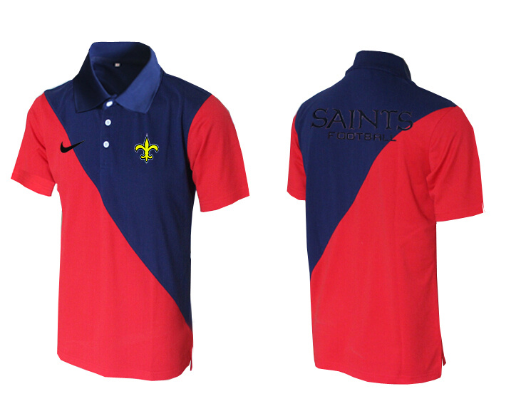 Nike Saints Blue And Red Split Polo Shirt