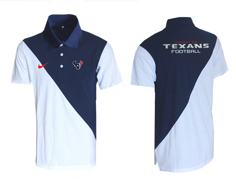 Nike Texans Blue And White Polo Shirt