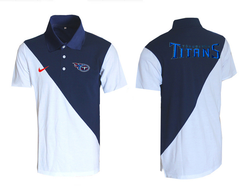 Nike Titans Blue And White Split Polo Shirt