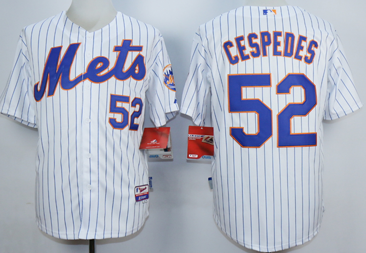 Mets 52 Yoenis Cespedes White Cool Base Jersey