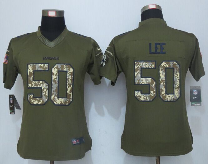 Nike Cowboys 50 Sean Lee Green Salute To Service Women Limited Jersey