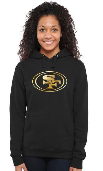 Nike 49ers Black Pro Line Gold Collection Women Pullover Hoodie