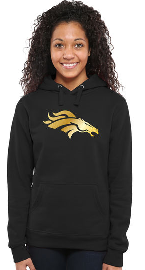 Nike Broncos Black Pro Line Gold Collection Women Pullover Hoodie