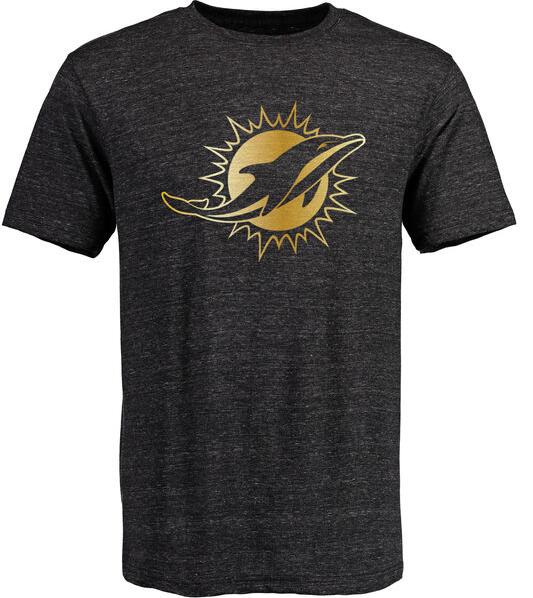 Nike Dolphins Black Pro Line Gold Collection Tri-Blend Men's Short Sleeve T-Shirt