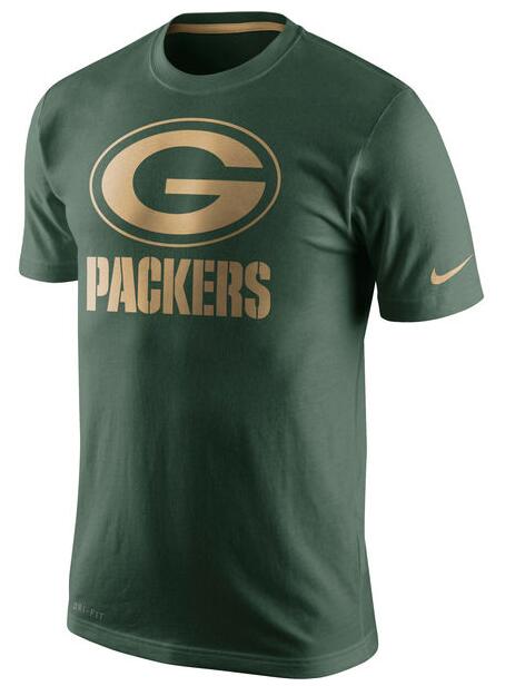 Nike Packers Green Team Logo Gold Collection Men's T-Shirt