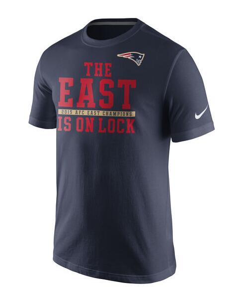 Nike Patriots Navy Blue 2015 AFC East Champions Men's Short Sleeve T-Shirt