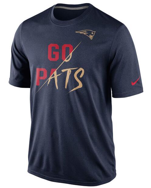Nike Patriots Navy Blue Go Pats Men's Short Sleeve T-Shirt