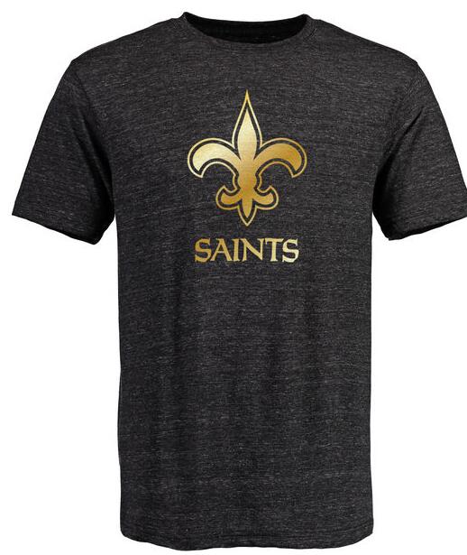 Nike Saints Black Pro Line Gold Collection Tri-Blend Men's Short Sleeve T-Shirt