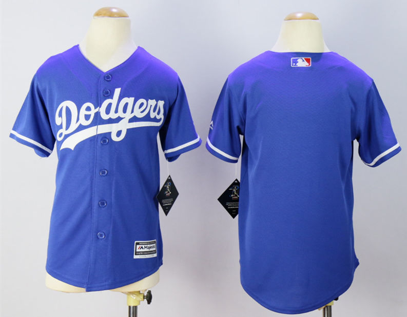 Dodgers Blank Blue New Cool Base Youth Jersey