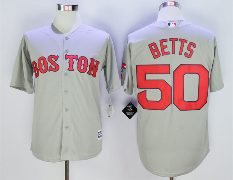 Red Sox 50 Mookie Betts Grey New Cool Base Jersey