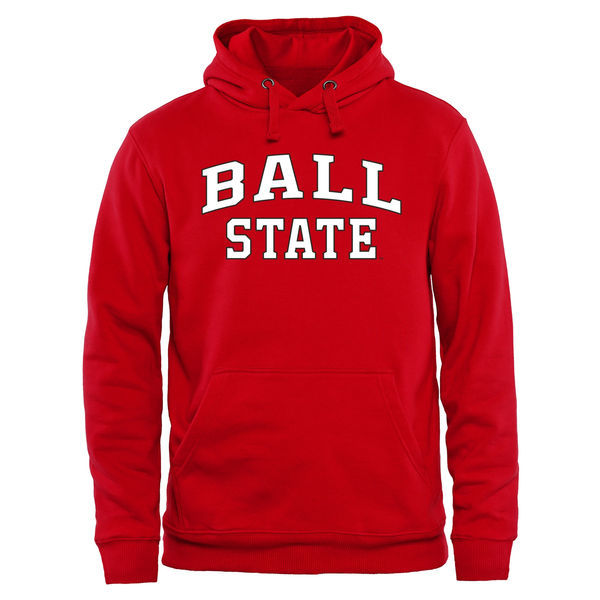 Ball State Cardinals Fresh Logo Red College Pullover Hoodie