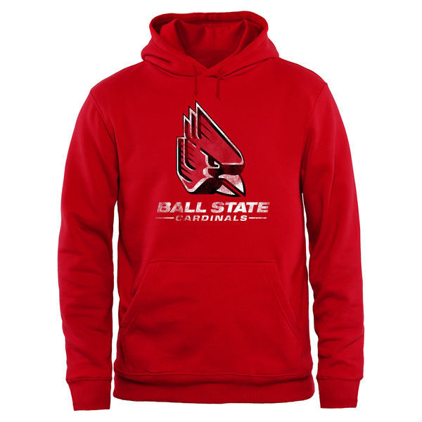 Ball State Cardinals Team Logo Red College Pullover Hoodie