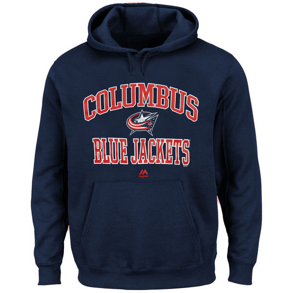 Columbus Blue Jackets Navy Blue Team Logo Men's Pullover Hoodie04
