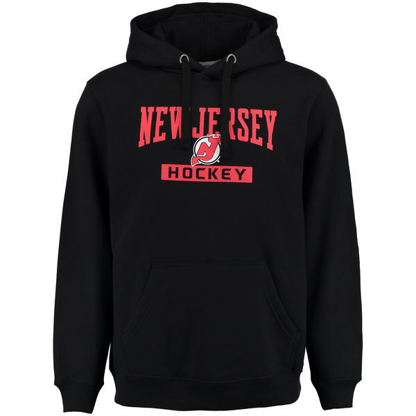New Jersey Devils Black Team Logo Men's Pullover Hoodie06