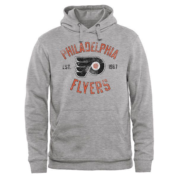Philadelphia Flyers Grey Team Logo Men's Pullover Hoodie