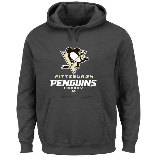 Pittsburgh Penguins D.Grey Team Logo Men's Pullover Hoodie
