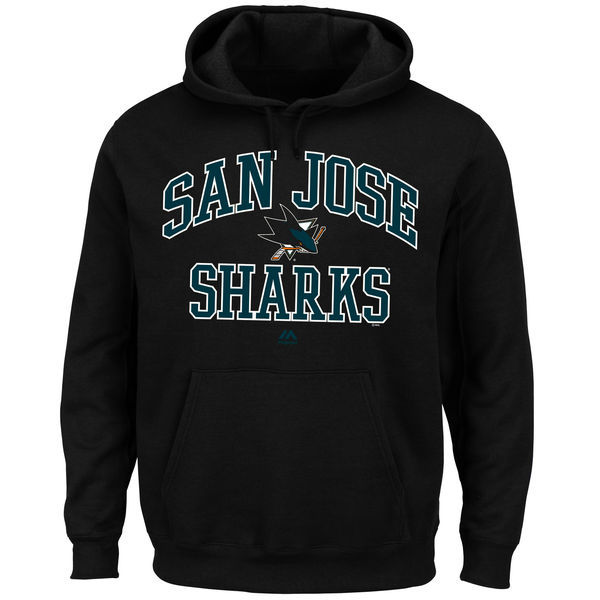 San Jose Sharks Black Team Logo Men's Pullover Hoodie06