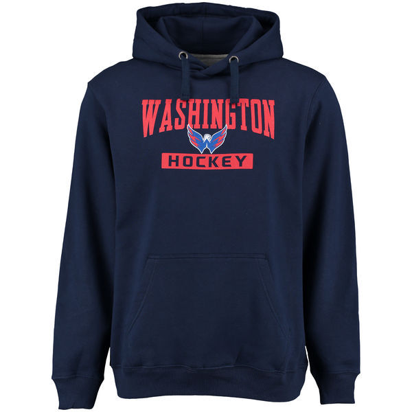 Washington Capitals Nay Blue Team Logo Men's Pullover Hoodie