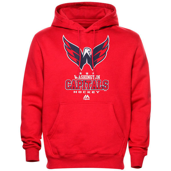 Washington Capitals Red Team Logo Men's Pullover Hoodie04