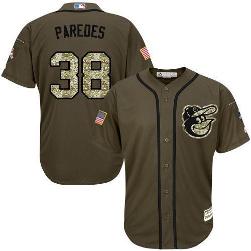 Orioles 38 Jimmy Paredes Olive Green New Cool Base Jersey