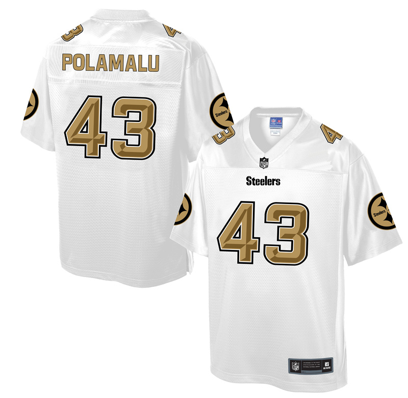 Nike Steelers 43 Troy Polamalu White Pro Line Elite Jersey
