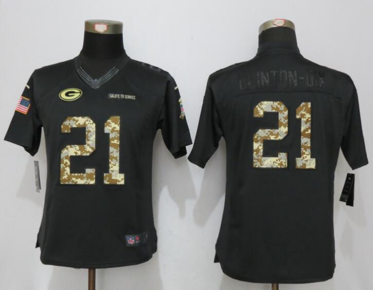 Nike Packers 21 Ha Ha Clinton-Dix Anthracite Salute to Service Women Limited Jersey