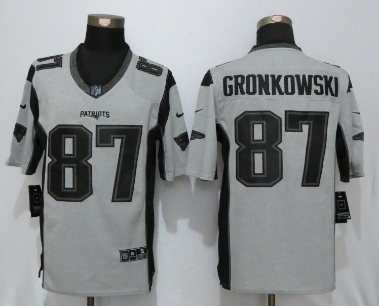 Nike Patriots 87 Rob Gronkowski Gray Gridiron II Limited Jersey