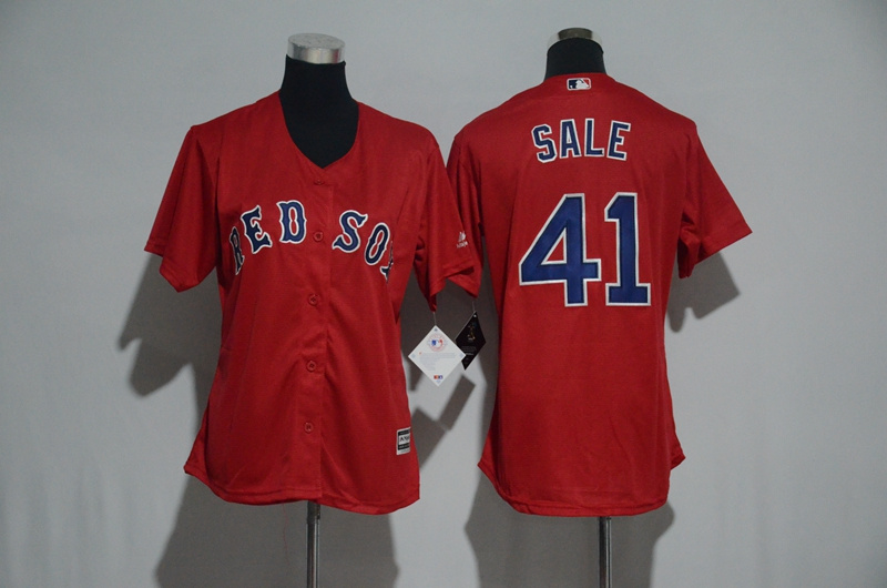 Red Sox 41 Chris Sale Red Women Cool Base Jersey