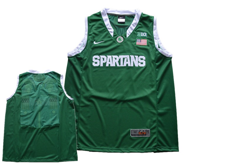 Michigan State Spartans Blank Green College Basketball Jersey