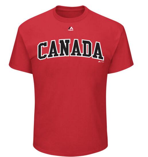 Canada Baseball Majestic 2017 World Baseball Classic Wordmark T-Shirt Red