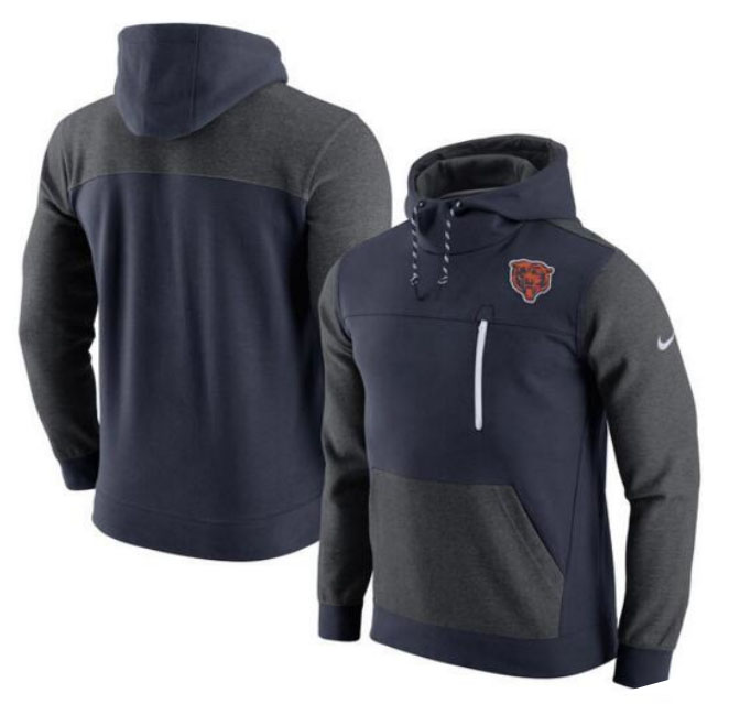 Chicago Bears Nike AV15 Fleece Pullover Hoodie Navy Charcoal