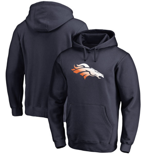 Denver Broncos Pro Line by Fanatics Branded Gradient Logo Pullover Hoodie Navy
