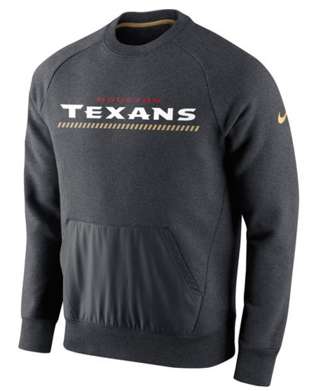Houston Texans Nike Championship Drive Gold Collection Hybrid Fleece Performance Sweatshirt Charcoal