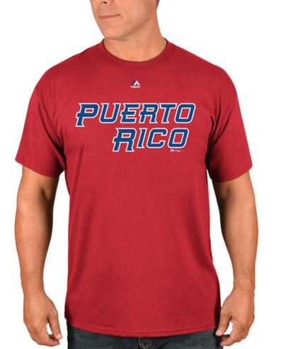 Puerto Rico Baseball Majestic 2017 World Baseball Classic Wordmark T-Shirt Red