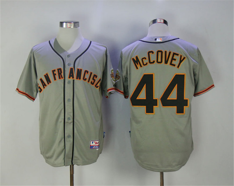 Giants 44 Willie McCovey Grey Cool Base Jersey