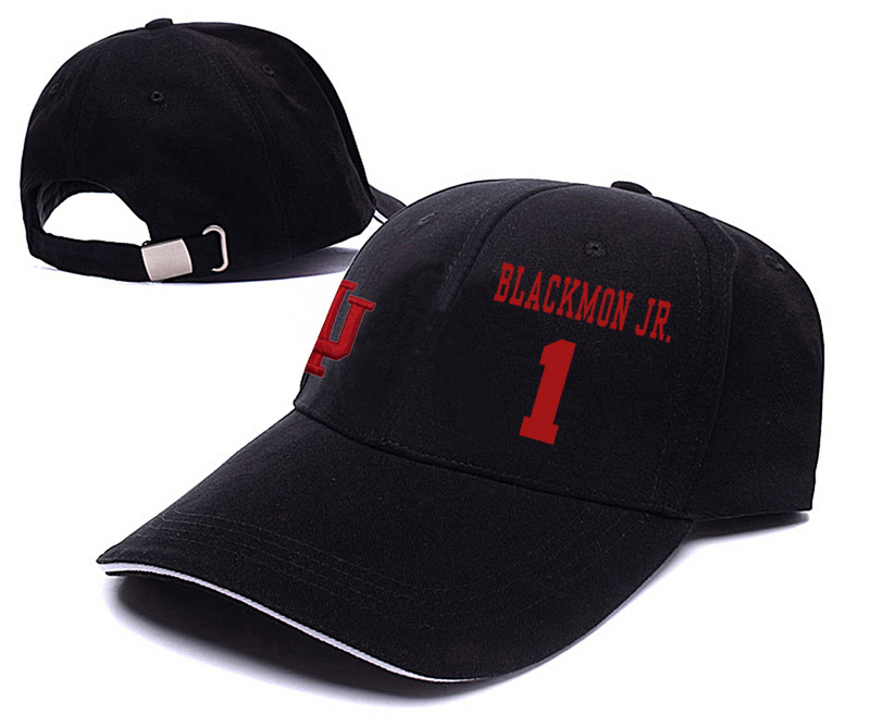 Indiana Hoosiers 1 James Blackmon Jr. Black College Basketball Adjustable Peaked Hat