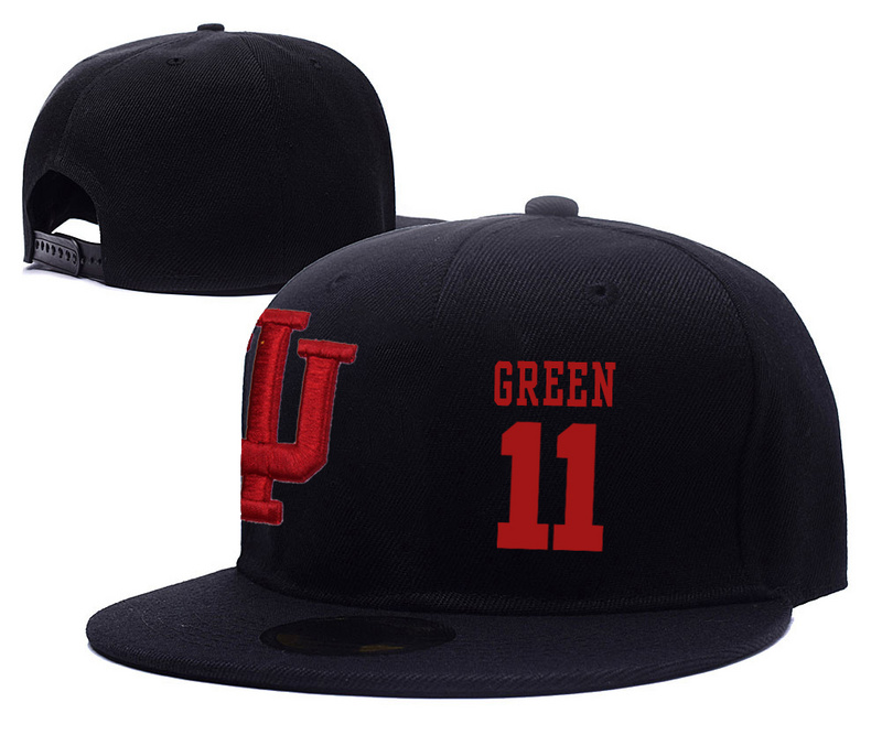 Indiana Hoosiers 11 Devonte Green Black College Basketball Adjustable Hat
