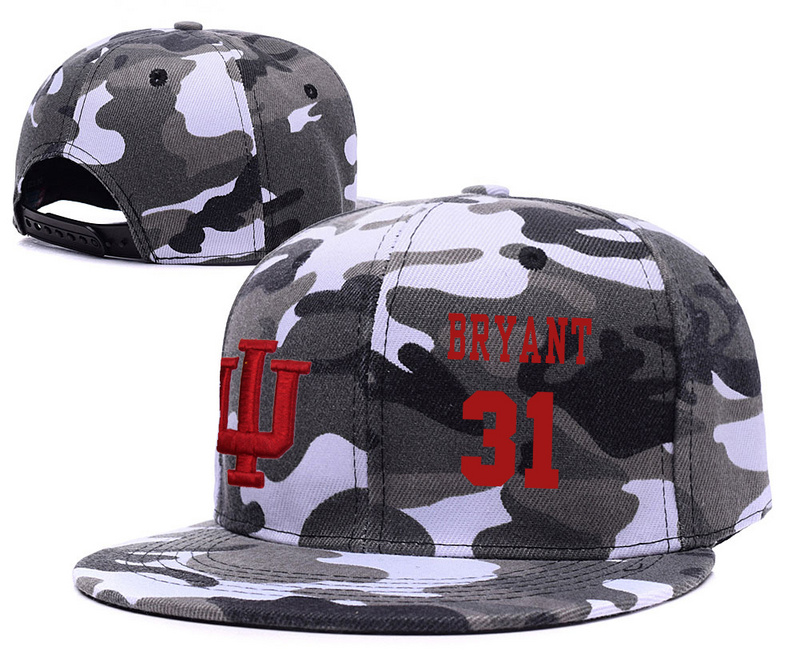 Indiana Hoosiers 31 Thomas Bryant Gray Camo College Basketball Adjustable Hat