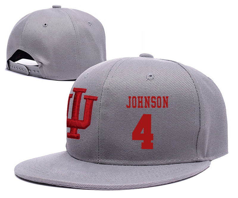 Indiana Hoosiers 4 Robert Johnson Gray College Basketball Adjustable Hat