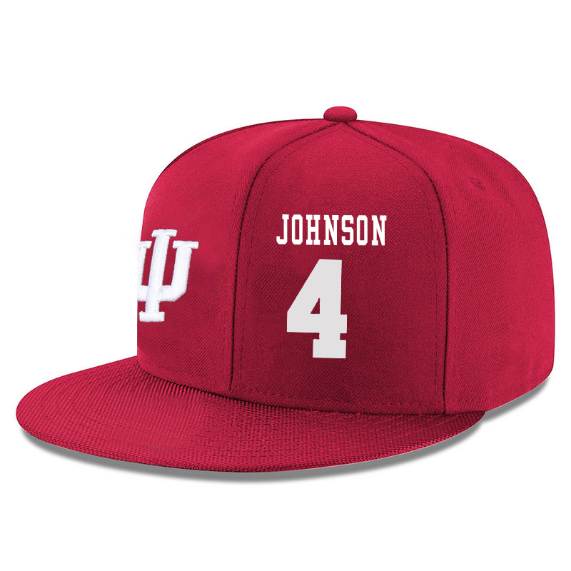 Indiana Hoosiers 4 Robert Johnson Red College Basketball Adjustable Hat