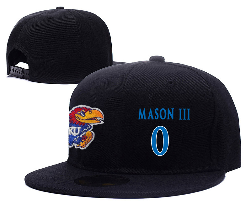 Kansas Jayhawks 0 Frank Mason III Black College Basketball Adjustable Hat