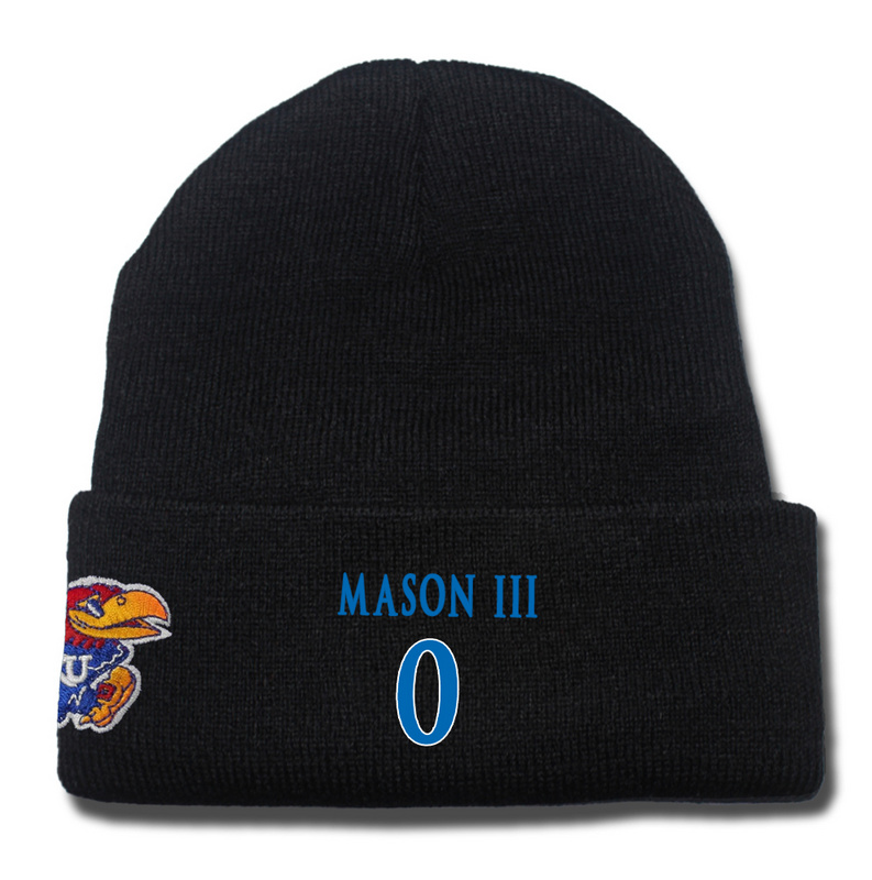 Kansas Jayhawks 0 Frank Mason III Black College Basketball Knit Hat