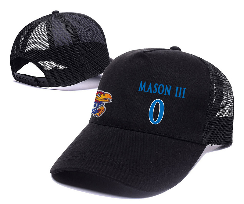 Kansas Jayhawks 0 Frank Mason III Black Mesh College Basketball Adjustable Hat