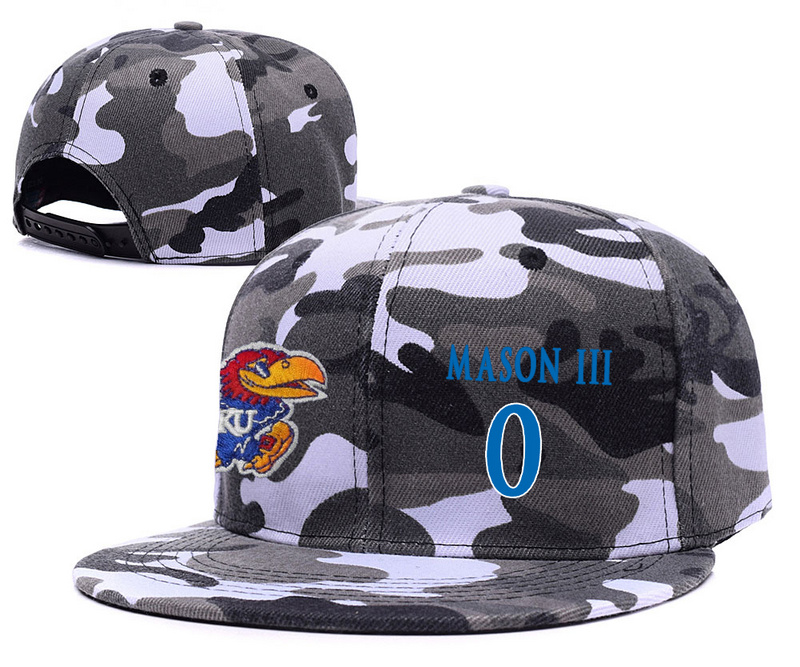 Kansas Jayhawks 0 Frank Mason III Gray Camo College Basketball Adjustable Hat